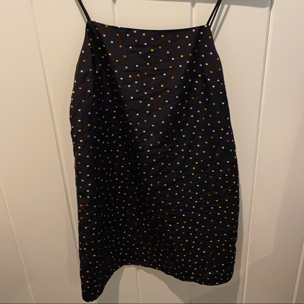 polka dot mini slip dress